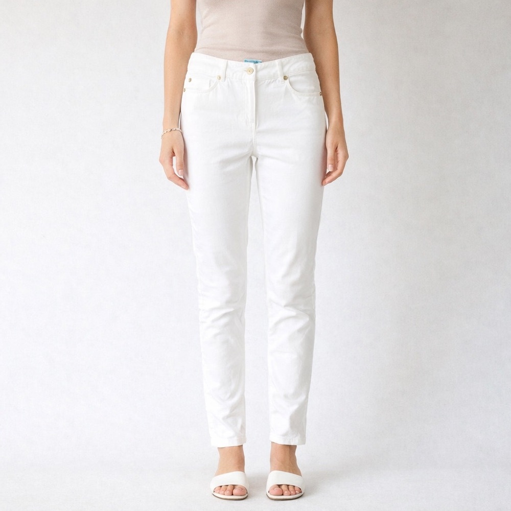 J. Mclaughlin White Straight Leg Slim Fit Lexi Pants Jeans Size 2